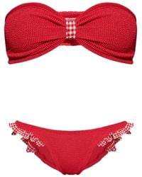Hunza G - Schulterfreier Jean Bikini - Lyst