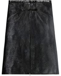 Courreges - Zip-Detail Coated Midi Skirt - Lyst