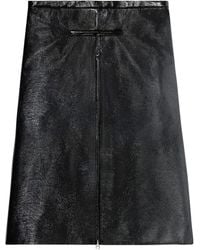 Courreges - Zip-Detail Coated Midi Skirt - Lyst