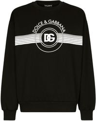 Dolce & Gabbana - Logo-print Long-sleeved Cotton Sweatshirt - Lyst