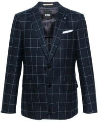 BOSS - Windowpane Blazer - Lyst