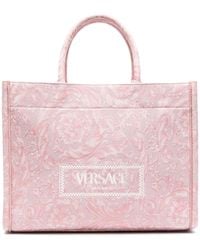 Versace - Large Embroidery Jacquard Tote Bags - Lyst