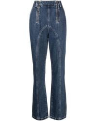 Self-Portrait - Straight Jeans With Contrasting Stitching - Lyst