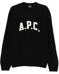 A.P.C. - Logo-Detail Crew-Neck Sweater - Lyst