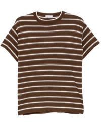 Brunello Cucinelli - Striped Crew Neck T-Shirt - Lyst