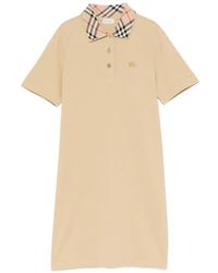 Burberry - Check-Pattern Polo Dress - Lyst