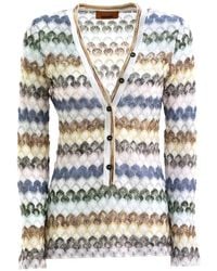 Missoni - Zigzag-Knit V-Neck Sweater - Lyst