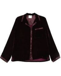 forte_forte - Chest-Pocket Satin-Trim Shirt - Lyst