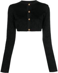 Versace - La Greca Cropped Cardigan - Lyst