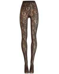 Wolford - Floral Lace-Mesh Tights - Lyst