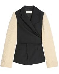 Dries Van Noten - Knitted-Sleeves Wool Blazer - Lyst