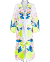 Yuliya Magdych Jurk Met Citroenprint - Wit