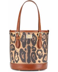 Dolce & Gabbana - Small Crespo Leopard-print Bucket Bag - Lyst