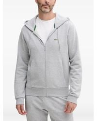 Lacoste - Felpa Con Logo E Cappuccio - Lyst