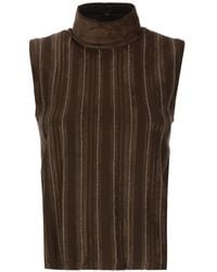 D.exterior - Stripe-Pattern Sleeveless Top - Lyst
