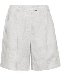 Brunello Cucinelli - Linen Tailored Shorts - Lyst