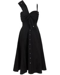 Viktor & Rolf - Asymmetric-Neckline Sleeveless Midi Dress - Lyst
