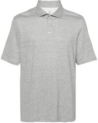 Brunello Cucinelli - Mélange-effect Polo Shirt - Lyst