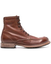 Moma - Tronchetto Lace-up Leather Boots - Lyst