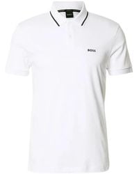 BOSS - Paddy Striped-Collar Polo Shirt - Lyst