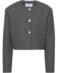 Prada - Crystal-buttons Cropped Jacket - Lyst