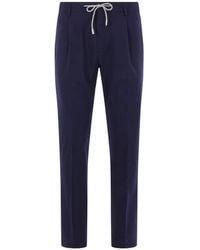 Eleventy - Drawstring-Waist Pleated Trousers - Lyst