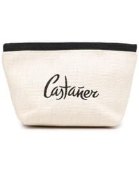 Castañer - Bolso de rafia con logo bordado - Lyst
