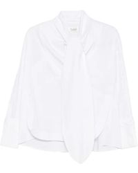 Psophia - Tie-Neck Button-Cuff Blouse - Lyst
