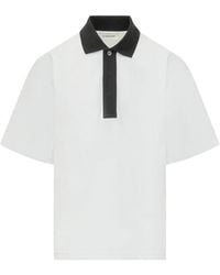 Lanvin - Short-Sleeved Polo Shirt With Knitted Collar - Lyst