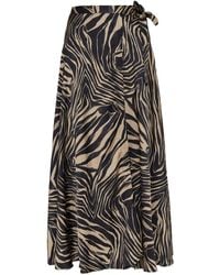 Munthe - Lovella Wikkelrok Met Zebraprint - Lyst