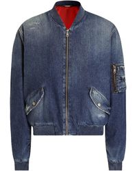 Dolce & Gabbana - Denim Bomber Jacket - Lyst