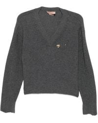 Twinset - Ribbed-Knit V-Neck Sweater - Lyst