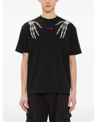 44 Label Group - Time Skeleton-Print Logo-Print T-Shirt - Lyst
