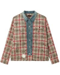 FIVE CM - Kariertes Hemd Mit Jeanseinsatz - Lyst