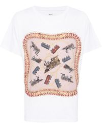 Bally - Train-print Organic Cotton T-shirt - Lyst