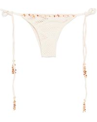 PATBO - Beaded Tie Bikini Bottom - Lyst