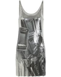 Rabanne - Graphic-Print Chainmail Mini Dress - Lyst