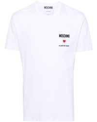 Moschino - T-Shirt mit Logo-Stickerei - Lyst