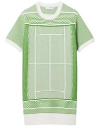 Lacoste - Tennis Court-Motif Mini Dress - Lyst