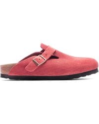Birkenstock - Boston "Corduroy Sienna" Suede Mules - Lyst