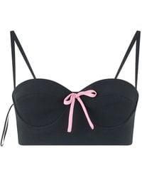 Moschino - Bow-Detail Sweetheart-Neck Crop Top - Lyst