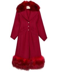 Blumarine - Faux-Fur-Trimmed Coat - Lyst