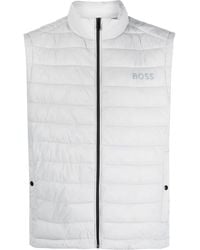BOSS - Logo-flocked Quilted Gilet - Lyst