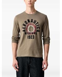 Aeronautica Militare - Logo-Print Long-Sleeve T-Shirt - Lyst