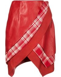 RTA - Layered Leather Mini Skirt - Lyst