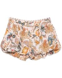 FARM Rio - Floral-Print Puff-Ball Shorts - Lyst