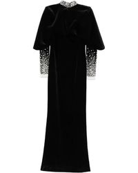 Jean Louis Sabaji - Faux-Pearl Embellished Velvet Gown - Lyst