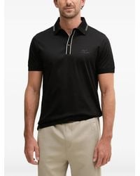 KARL LAGERFELD - Contrast-Trim Logo-Patch Polo Shirt - Lyst