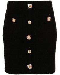 Self-Portrait - Jewel Buttons Knitted Mini Skirt - Lyst