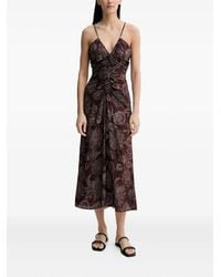Sessun - Floral-Print Gathered Midi Dress - Lyst